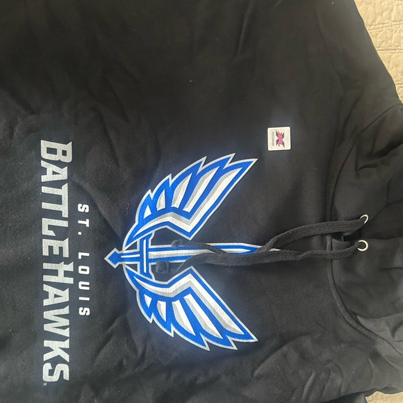 XFL St. Louis Battle Hawks Black Kangaroo Pocket Sweatshirt Hoodie NWT Size 4XL - Picture 4 of 10